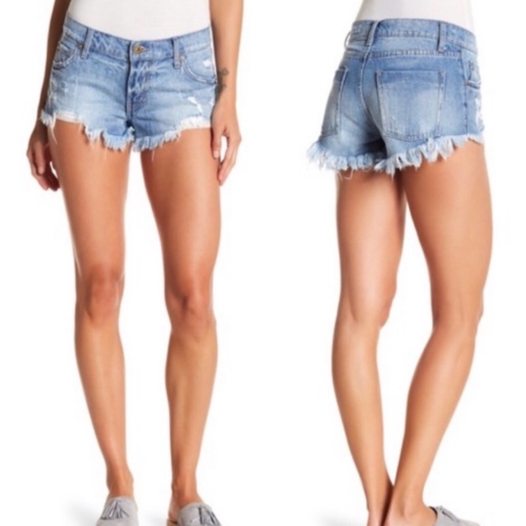 pistola Pants - Pistola Distressed Fray Hem High Tide Denim Shorts